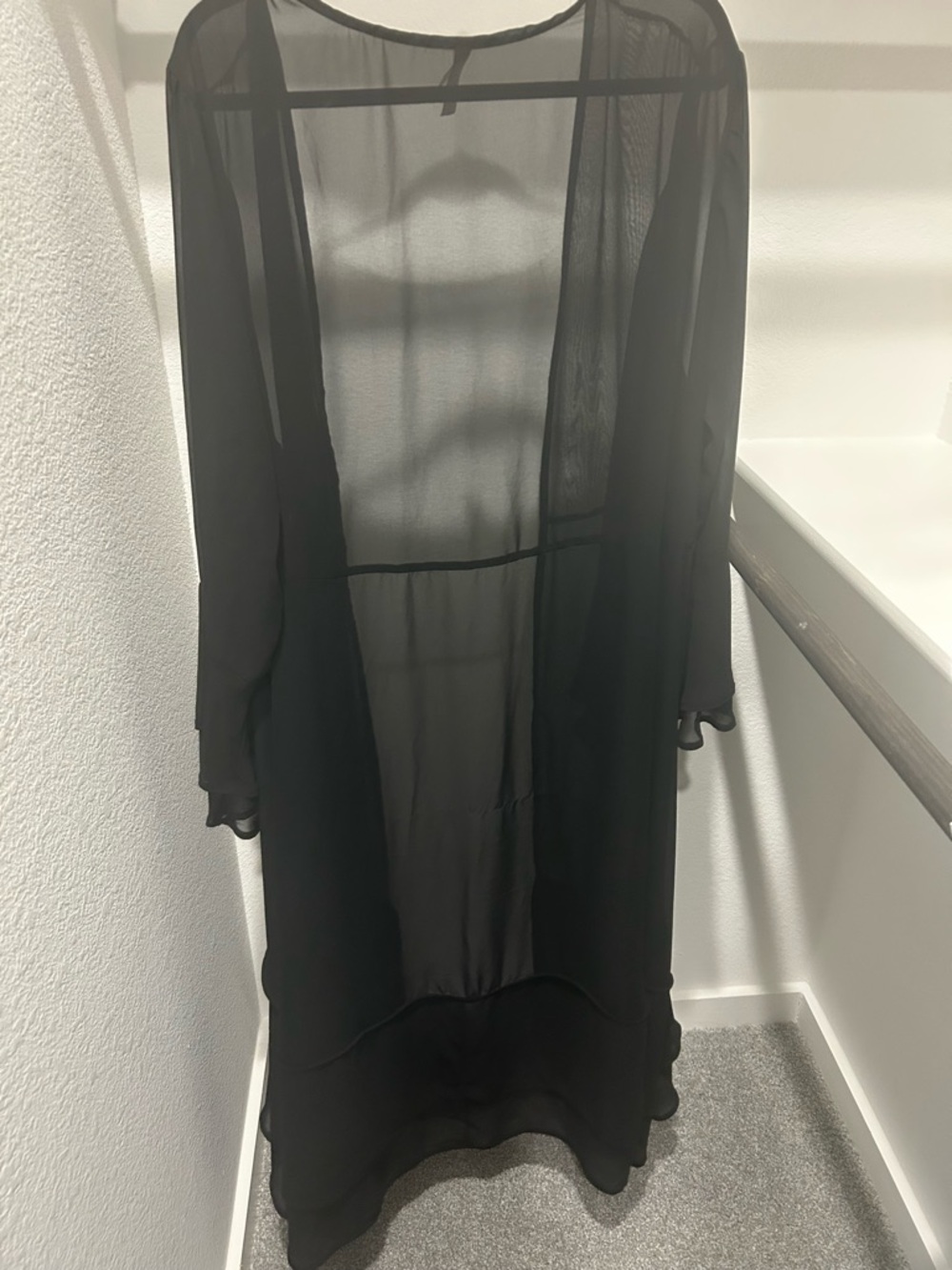 Torrid Black Sheer Kimono Cardigan 3X Lightweight Duster Open Front Plus Size